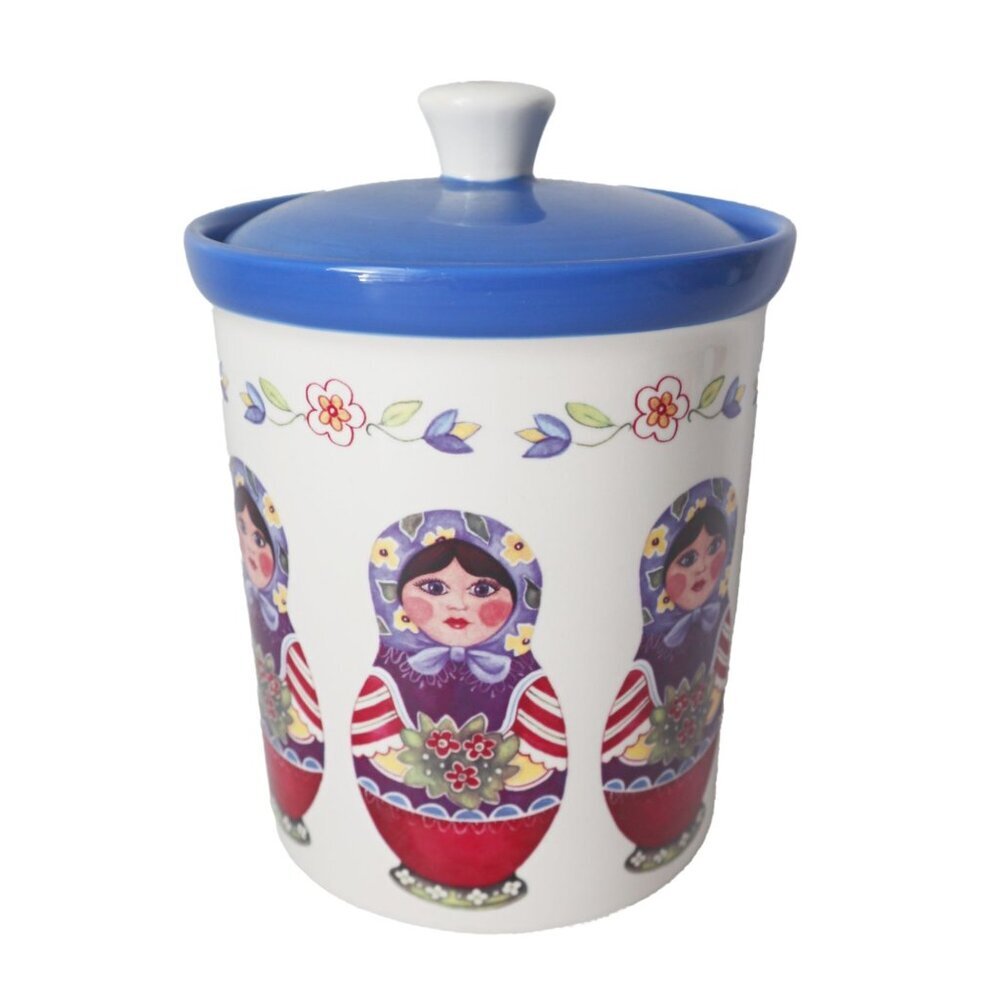 Vintage Ceramic Jar with Lid Cookie Jar Nesting Dolls Polish Jet Ter Steege - Picture 3 of 6